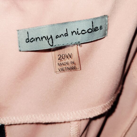 Danny & Nicole Pink Floral Lace Overlay Sleeveless A-Line Dress Size 20W - Picture 4 of 9